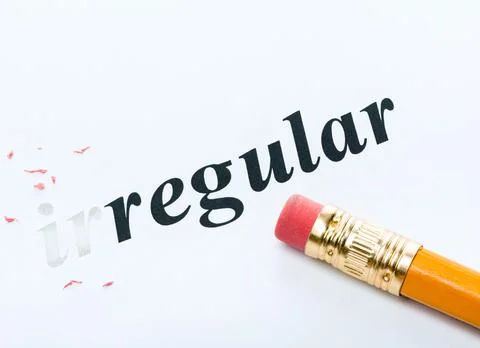 Word regular irregular Stock Photos