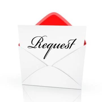 The word request on a card Stock Illustration