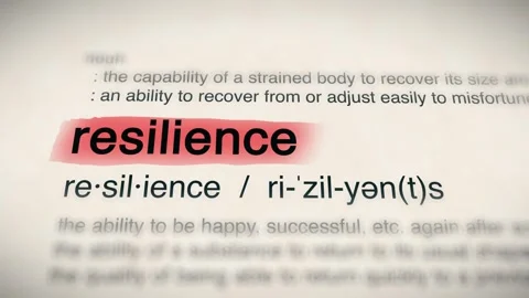 The Word resilience in a Dictionary Animation Stock Footage 302031678