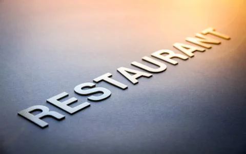 Word restaurant written with white solid letters Foto stock