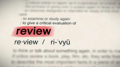 The Word review in a Dictionary Animation Stock Footage 302031675