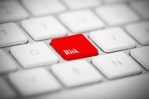 The word "RISK" written on keyboard. Stock Illustration
