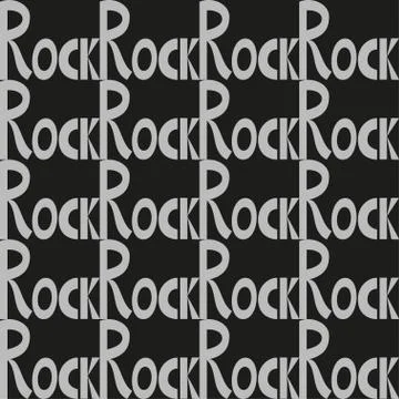 Word Rock seamless pattern Stock Illustration
