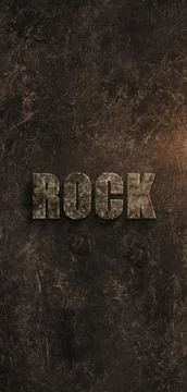 The word ROCK with stone texture Illustrazione stock