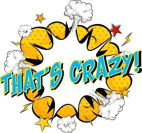 Word That's crazy on comic cloud explosion background Illustrazione stock