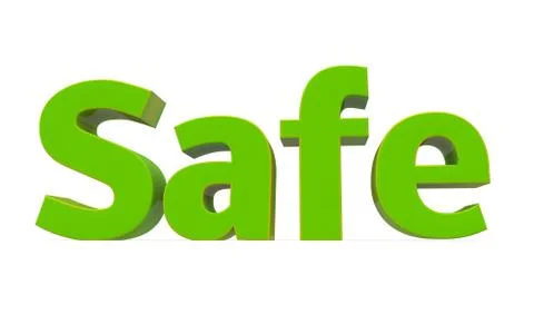Word safe icon on a white background. 3d illustration. Illustrazione stock
