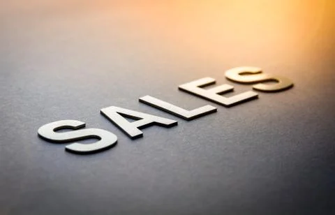 Word sales written with white solid letters Stock Photos
