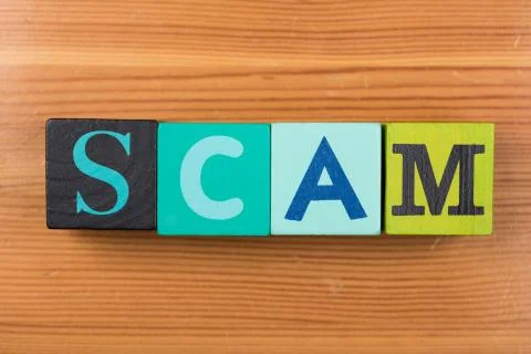 A word scam with cubes colours Stock Photos