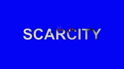 The Word scarcity Burning in Flames to Ashes on a Blue Screen Background Stock Footage 61037955