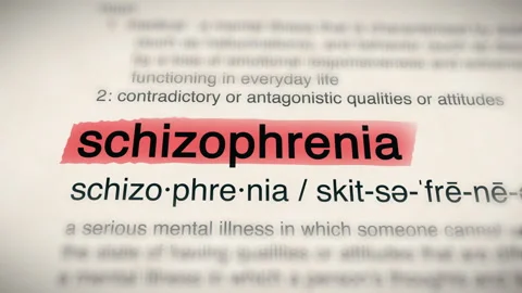 The Word schizophrenia in a Dictionary Animation Stock Footage 243616775