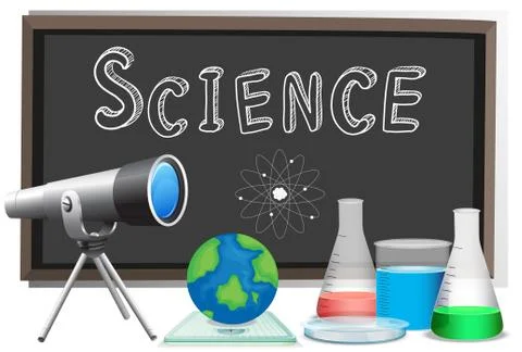 Word science on blackboard Stock Illustration