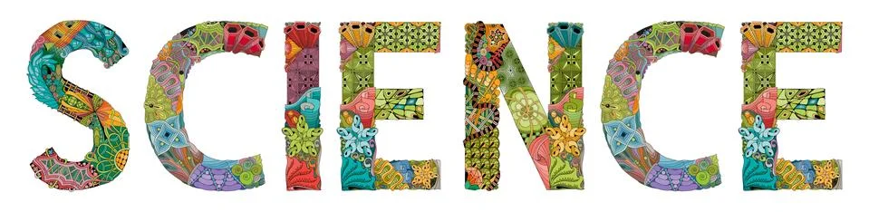 Word Science. Vector zentangle object for decoration Stock Illustration