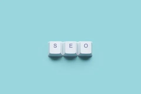 Word Search Engine Optimization SEO written on computer keyboard keys 스톡 사진