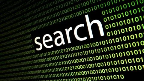 The word "search" on lcd screen. Stock Illustration