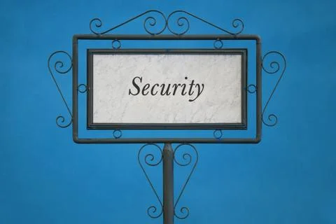 The Word "Security" on a Signboard Stock Photos