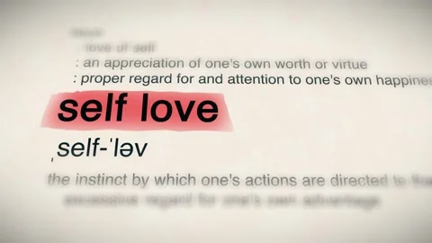 The Word self love in a Dictionary Animation Stock Footage 302034254