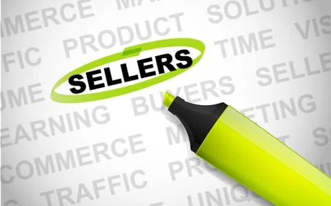 Word sellers Stock Illustration