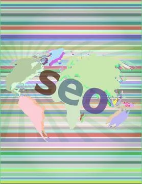 The word seo on digital screen, it concept Illustrazione stock