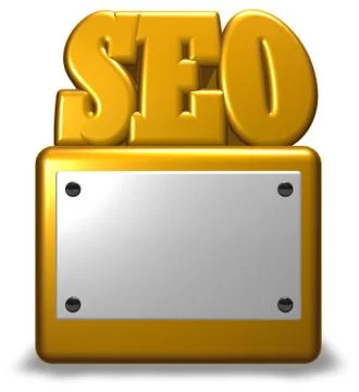 The word seo on socket with blank white sign - 3d rendering Illustrazione stock