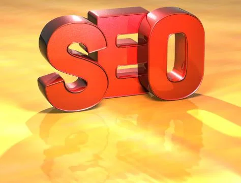 Word seo on yellow background Illustrazione stock