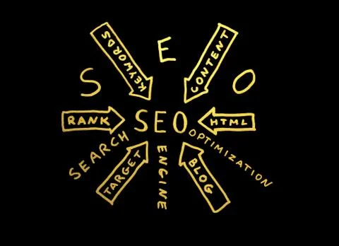 Word SEO.Search engine optimization 스톡 일러스트