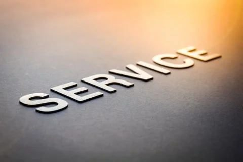 Word service written with white solid letters Foto stock