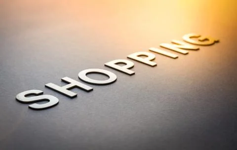 Word shopping written with white solid letters Foto stock