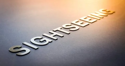  Word sightseeing written with white solid letters Word sightseeing writte... Foto stock