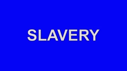 The Word slavery Burning in Flames to Ashes on a Blue Screen Background Stock Footage 61037961