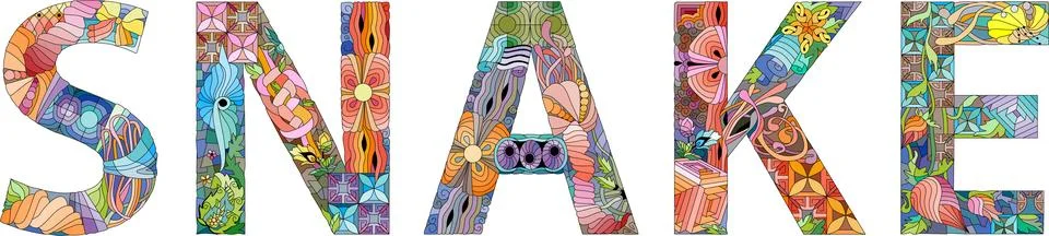 Word snake. Vector zentangle object for decoration イラスト素材