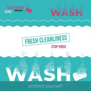 Word Soap dispersing into a cloud of bubbles. Soap dispersing into a cloud of Stock Illustration