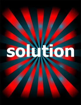 Word solution on digital screen, business concept . Logo design template elem Stock Illustration