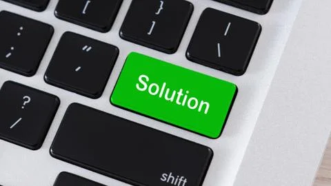 Word Solution on enter key of computer keyboard 스톡 사진
