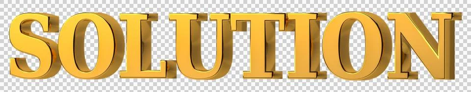 Word SOLUTION isolated. Problem and help concept. png transparent Illustrazione stock