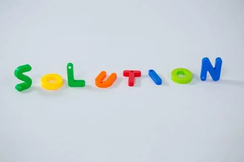 Word solution isolated on white background Stock Photos