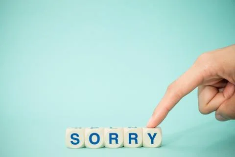 Word "SORRY" with blocks Stock Photos