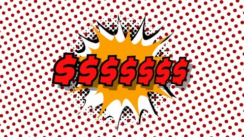 $$$ - word in speech balloon in comic style animation Stock Footage 88283086