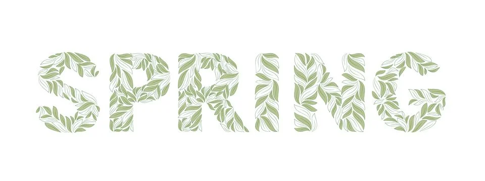 Word Spring isolated Stock Illustration