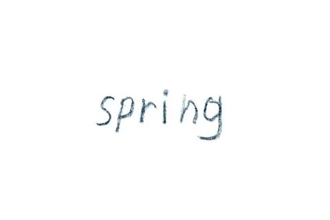 The word SPRING written on a white background Stock Photos