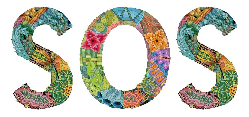 Word STAR. Vector zentangle object for decoration Stock Illustration