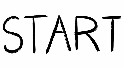 The word start hand written in scribble style in black color on white background Video stock 276391716