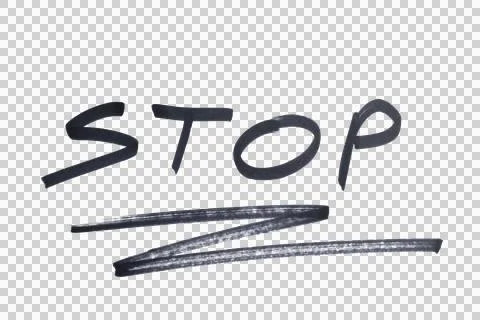 The word STOP written in black marker Stock Illustration
