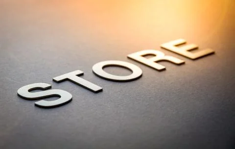 Word store written with white solid letters Foto stock