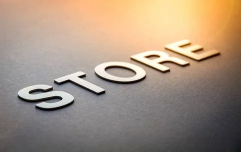  Word store written with white solid letters Word store written with white... Foto stock