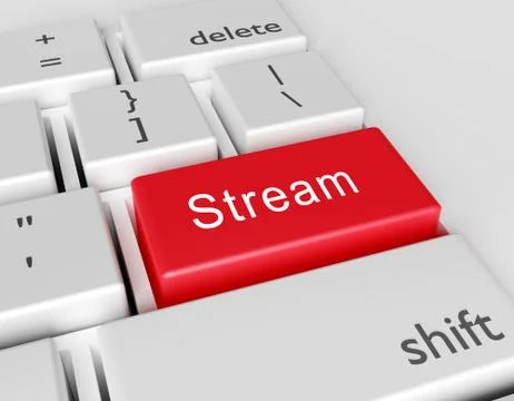 Word Stream is written on a computer keyboard. Conceptual image on a computer Illustrazione stock