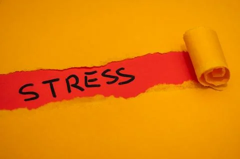 Word Stress on red surface. Stock Photos
