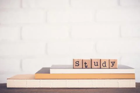 The word Study and copy space background. Stock Photos