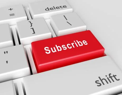 Word Subscribe is written on a computer keyboard イラスト素材