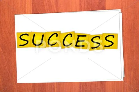 Word success on stickers Stock Photos