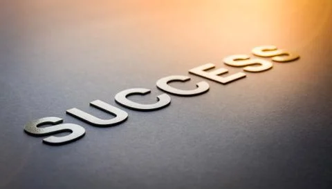 Word success written with white solid letters Stock Photos